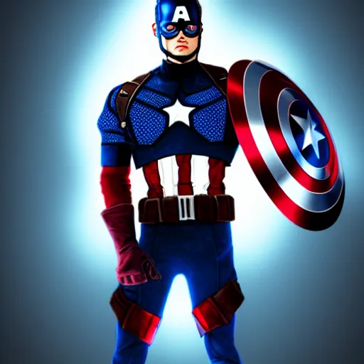 Prompt: Captain America as a cyborg