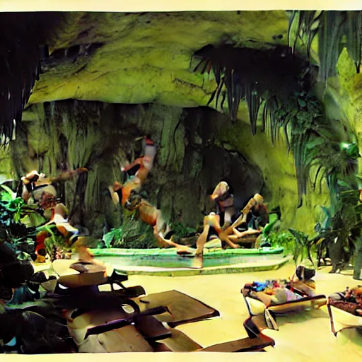 Image similar to a tropical cave that renovate as a luxury interior by syd mead, frank frazetta, ken kelly, simon bisley, richard corben, william - adolphe bouguereau w 1 0 2 4