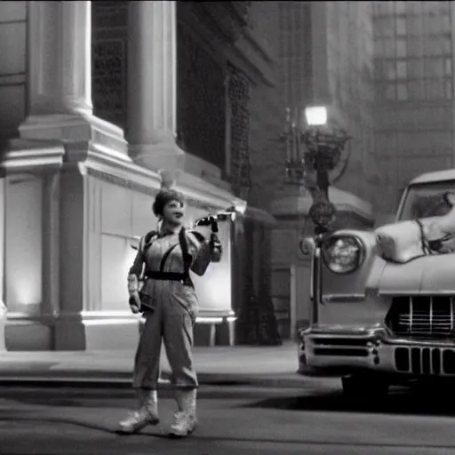 Image similar to stunning awe inspiring betty white as a ghostbuster in the movie ghostbusters, movie still 8 k hdr atmospheric lighting