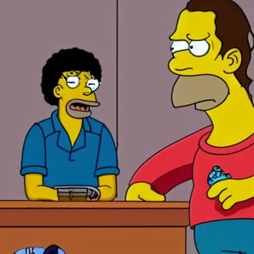 Prompt: michael jackson in a Simpsons episode