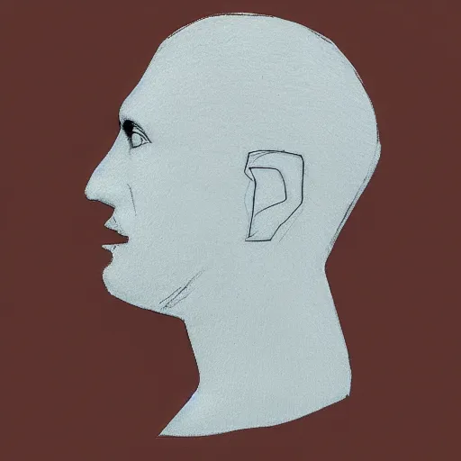 Image similar to a face of a man with wavey medium short hair made from layered paper, 2D, flat minimalistic, ambient light