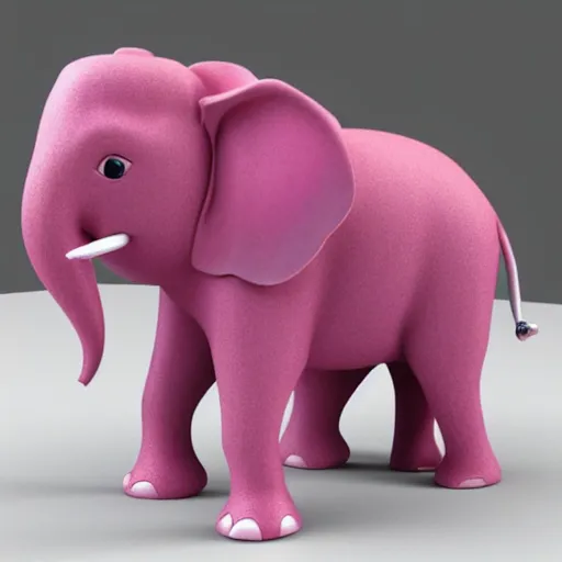 Prompt: 3D model of a pink elephant dancing