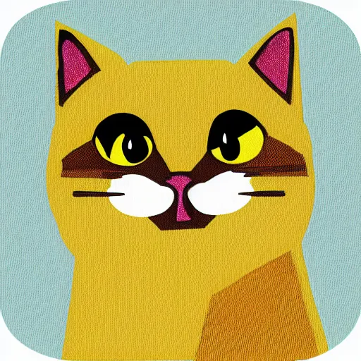 Image similar to A friendly cat, image suitable for use as an icon, cartoon style