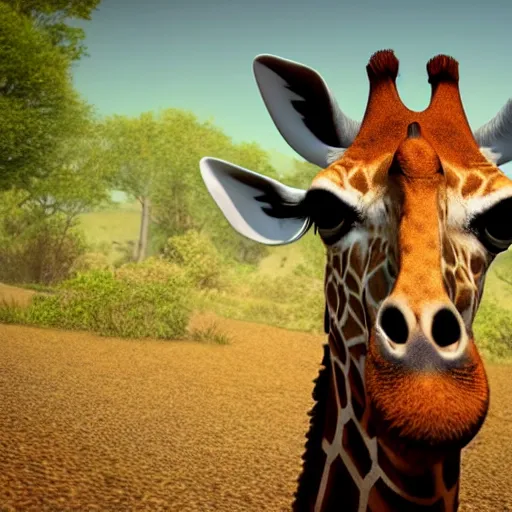 Prompt: a really handsome giraffe face, ultra hd, 4 k, realistic, unreal engine