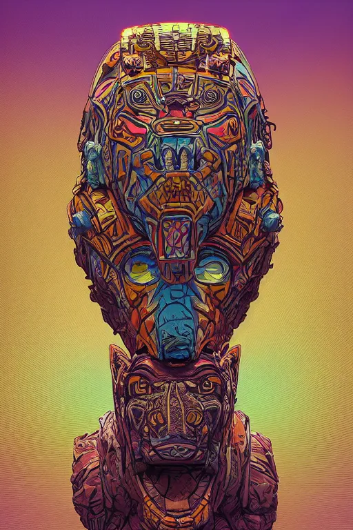 Image similar to totem animal tribal vodoo mask feather gemstone plant global illumination ray tracing hdr that looks like it is from borderlands and by feng zhu and loish and laurie greasley, victo ngai, andreas rocha, john harris