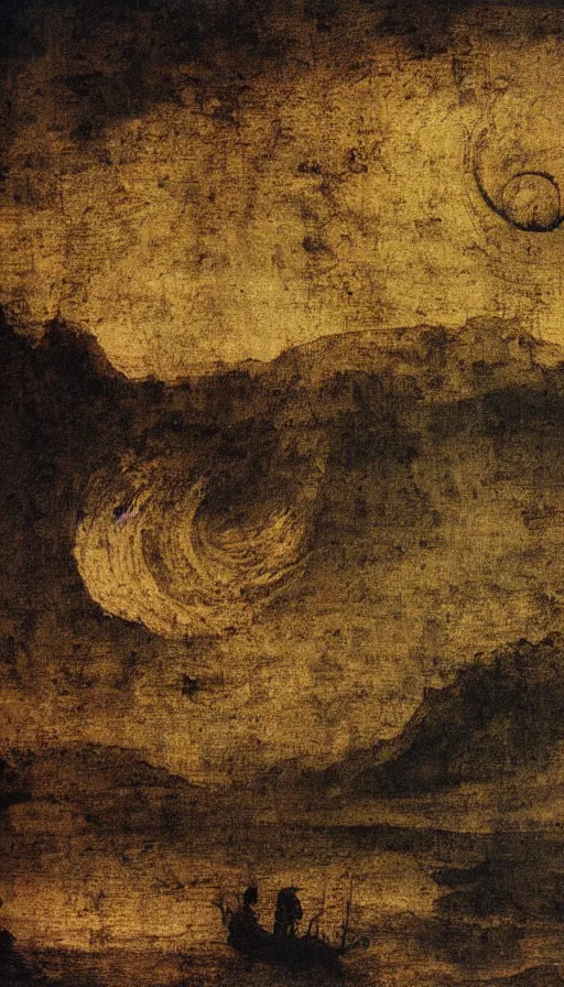 Image similar to the end of the world, by leonardo da vinci