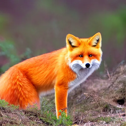 Image similar to a nature photograph of an orange foxcelot