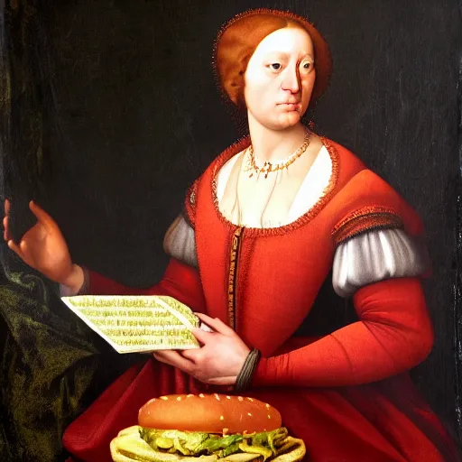 Prompt: Renaissance portrait of a Big Mac