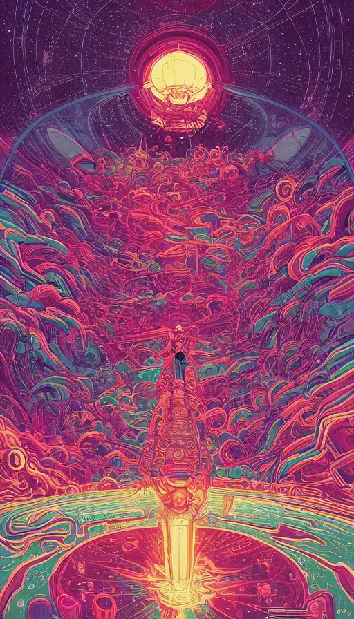 Image similar to the psychedelic adventures of the cosmic time travellers travelling through the multiverse, futurism, dan mumford, victo ngai, kilian eng, da vinci, josan gonzalez