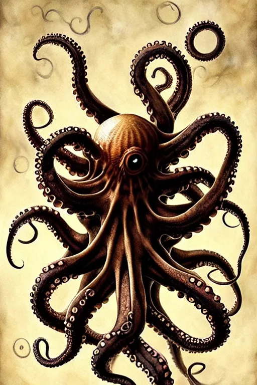 Image similar to octopus spider hybrid | esoteric symbolism | jean - baptiste monge, esao andrews, bastien lecouffe - deharme, tim jacobus, ken currie | ultra - detailed realism, soft cinematic lighting, hi - fructose, artstation, high - quality, ink watercolors wes anderson poster art