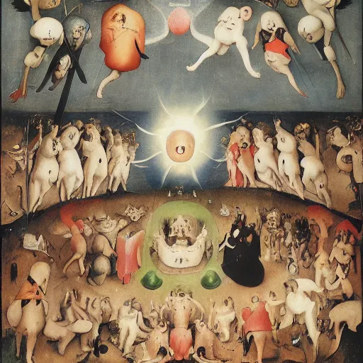 Prompt: The Last Judgement by Hieronymus Bosch in the style of anime, ghibli studio