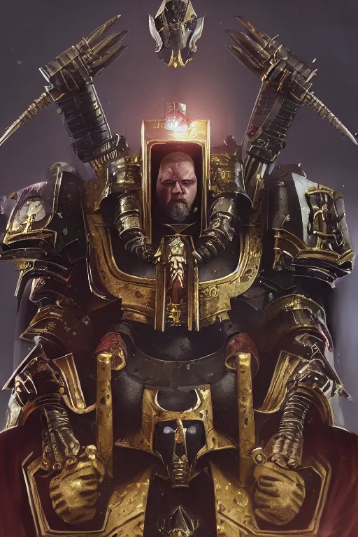 Image similar to queen portrait heros warhammer 4 0 k horus heresy fanart - the primarchs emperor by johannes helgeson animated with vfx concept artist & illustrator global illumination ray tracing hdr fanart arstation zbrush central hardmesh 8 k octane renderer comics stylized