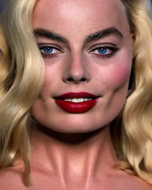 Prompt: body shot of margot Robbie wearing a cosplay costume, detailed face, 4k, hd, cinematic