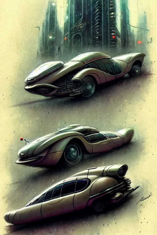 Image similar to ( ( ( ( ( 1 9 5 0 retro future cyberpunk car. muted colors. ) ) ) ) ) by jean - baptiste monge!!!!!!!!!!!!!!!!!!!!!!!!!!!!!!