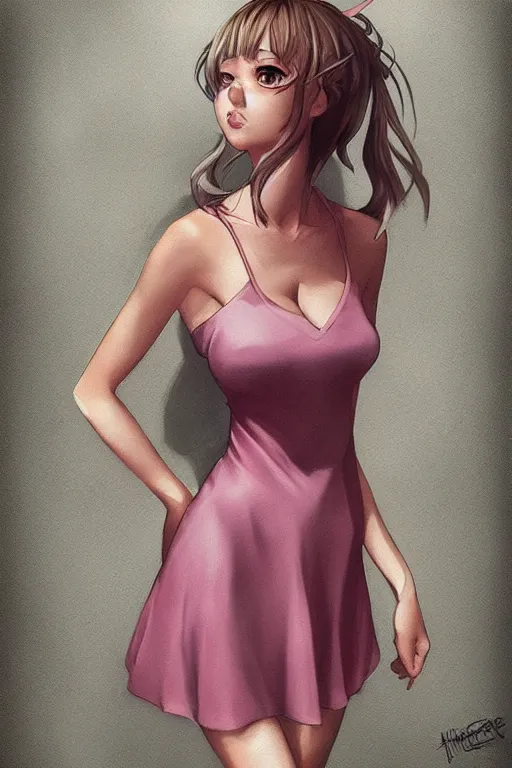 Image similar to Short Dress portrait by Artgerm and WLOP