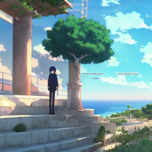 Image similar to beautiful anime Costa Blanca by makoto shinkai