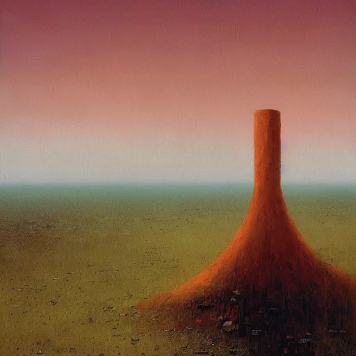 Prompt: A beautiful painting of A Torii over a plain by Zdzisław Beksiński and Ilya Repin,In style of Post-Apocalyptic.digital art, illustration,hyper detailed,smooth, sharp focus,trending on artstation,oil on the canvas,4k