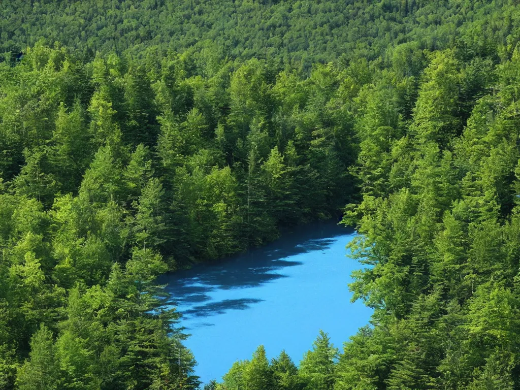 Image similar to blue green shanshui of the appalachian mountains of the laurentians