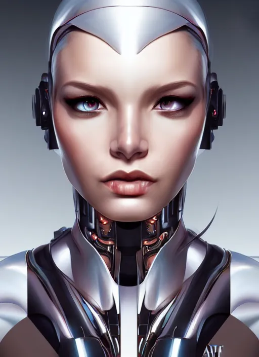 Prompt: portrait of a cyborg woman by Artgerm, (((((face turns left))))) (face turns right), eyes closed , biomechanical, hyper detailled, trending on artstation