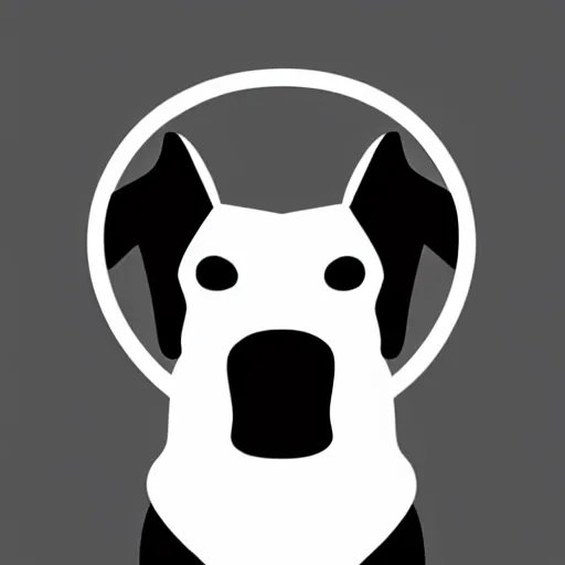 Image similar to flat single tone black vector silhouette of a dog, pure white background, 4 k resolution