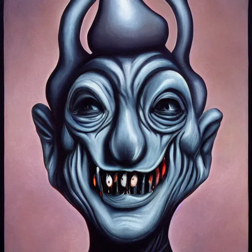 Prompt: a gothic surrealism painting of a melting face by dr seuss, | horror themed | trending on artstation