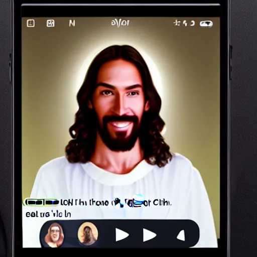 Prompt: video call with Jesus christ