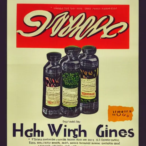 Image similar to vintage advertisement for a tonic that makes fingers longer, high resolution scan