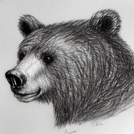 Image similar to aaron blaise sketch of a bear