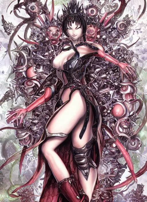 Image similar to a detailed full body portrait of the queen of blades, by tony taka