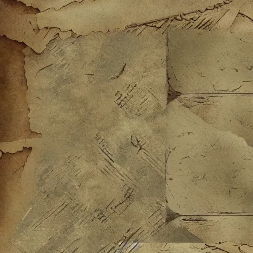 Prompt: the mandalorian concept art old damaged paper texture