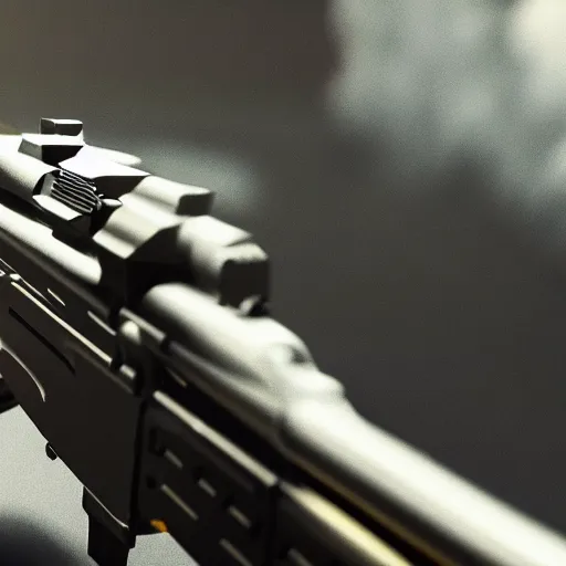 Prompt: close up shot of bullet firing from sniper rifle, insane details, sharp focus, octane render, computer art