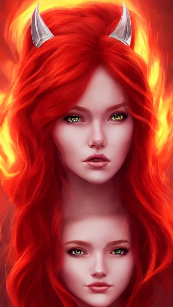 Prompt: beautiful princess, red hair on fire, freckles, beautiful face, full body, wearing red dragon armor, artstation, artgerm