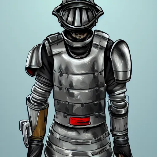 Prompt: An old man fire fighter wearing heavy duty armour, highly detailed, digital art, sharp focus, trending on art station, anime art style