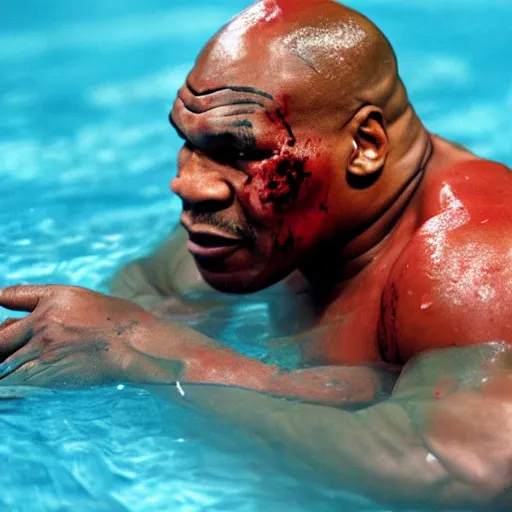 Prompt: Mike Tyson dying in a pool of blood,4k quality