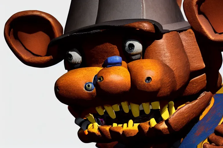 Prompt: a photo of freddy fazbear, photorealistic, 8 k, horror