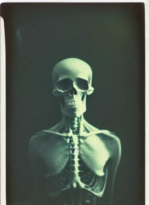 Image similar to 👽, 💀, 1 9 1 0 polaroid photo