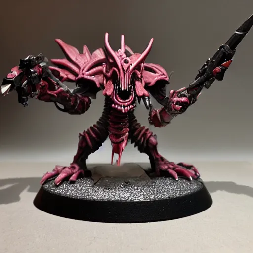 Prompt: tyranid carnifex as a warhammer tabletop figurine