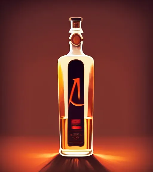 Image similar to icon stylized minimalist whiskey bottle!, loftis, cory behance hd by jesper ejsing, by rhads, makoto shinkai and lois van baarle, ilya kuvshinov, rossdraws global illumination