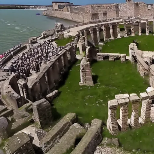 Image similar to gopro footage of the roman invasion of britain