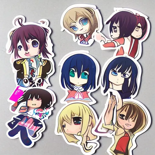 Image similar to kawaii anime sticker, solo,