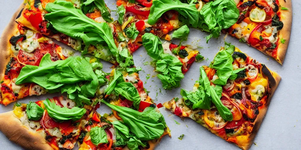 Prompt: garden vegetable pizza