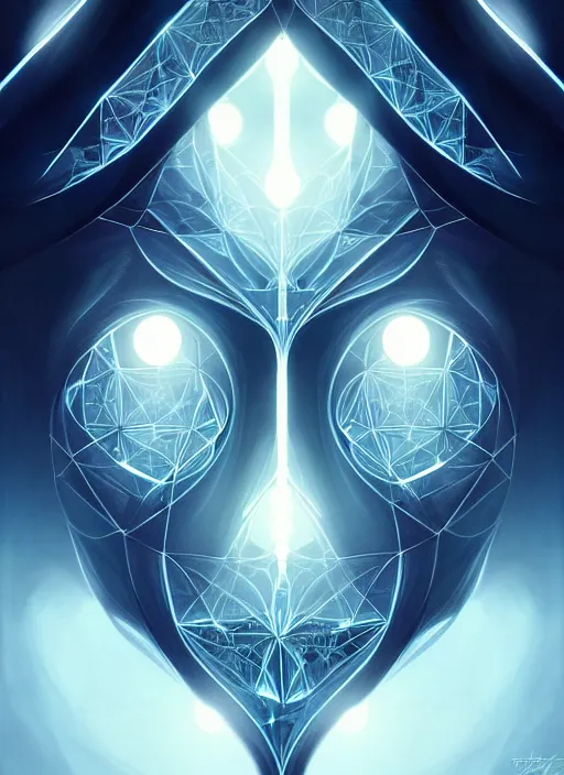 Image similar to symmetry!! mathematical construct, glowing lights!! intricate elegant, highly detailed, digital painting, artstation, concept art, smooth, sharp focus, illustration, art by artgerm