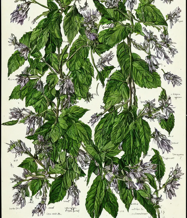 Prompt: botanical illustration of athelas from lord of the rings