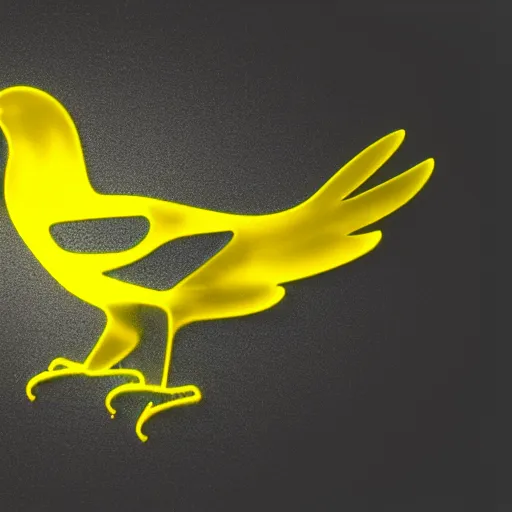 Prompt: crow symbol for an agency logo, glowing yellow, cinematic lighting, cinema 4 d, cinematic, 8 k hd artwork, yellow lighting