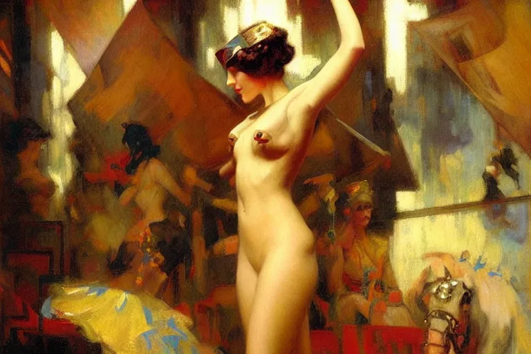 Prompt: artdeco, painting by gaston bussiere, craig mullins, j. c. leyendecker