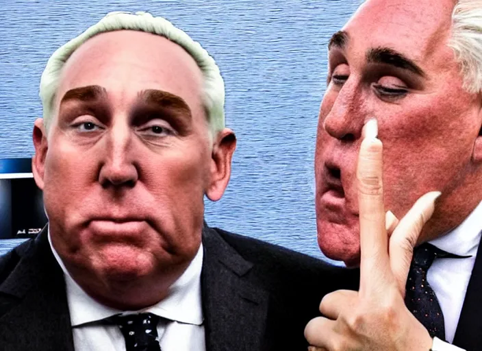 Image similar to highly detailed ultra realistic gopro shot of alex jones smooching roger stone