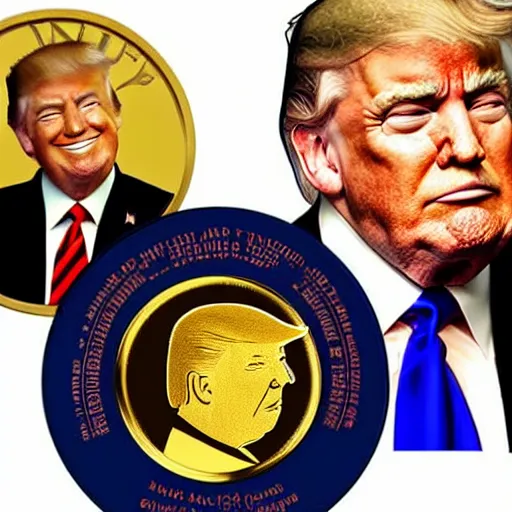 Image similar to the face of trump on a golden coin