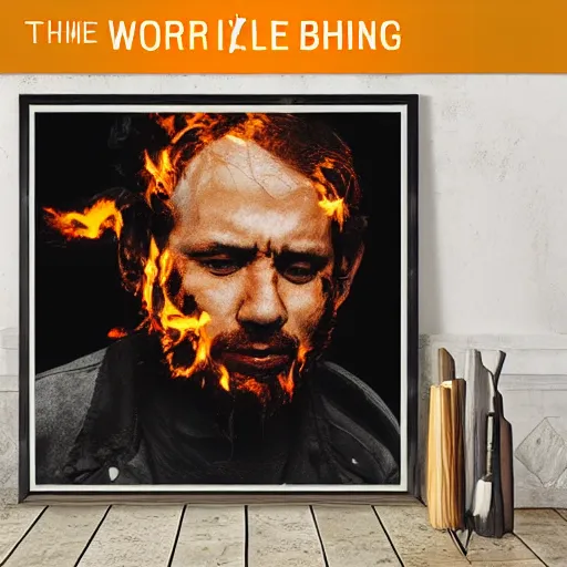 Image similar to the world is burning and just a man was alive crying in the middle hd detailled