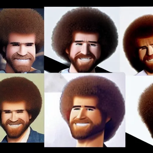 Image similar to bob ross different hair styles details by bob ross