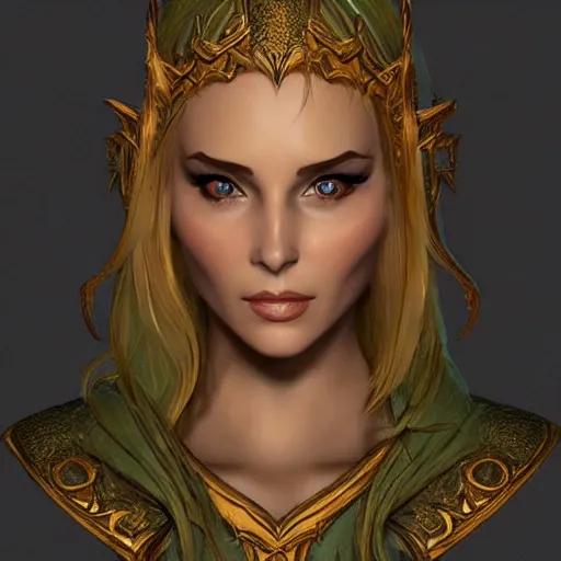 Image similar to elven queen character bust portrait by frank frazetta, fantasy, dungeons & dragons, sharp focus, beautiful, artstation contest winner, detailed